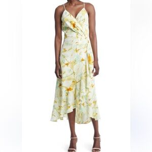 Chelsea 28 Faux Wrap Floral midi dress women size XXL  run small NWOT